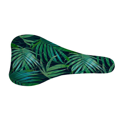 Dark Tropical Palm Leaves Pattern Print Bicycle Seat Cover
