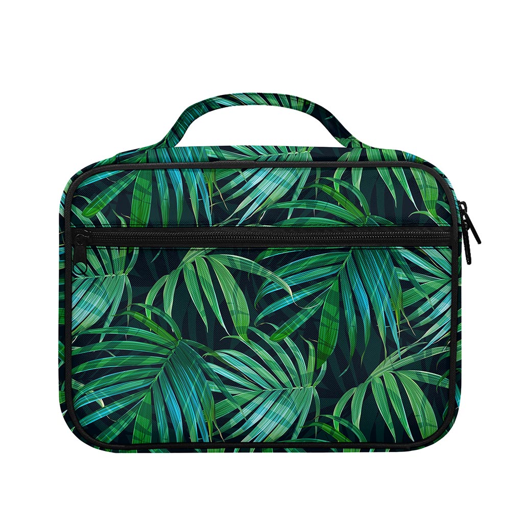 Dark Tropical Palm Leaves Pattern Print Briefcase Bible Bag
