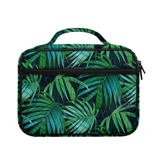 Dark Tropical Palm Leaves Pattern Print Briefcase Bible Bag