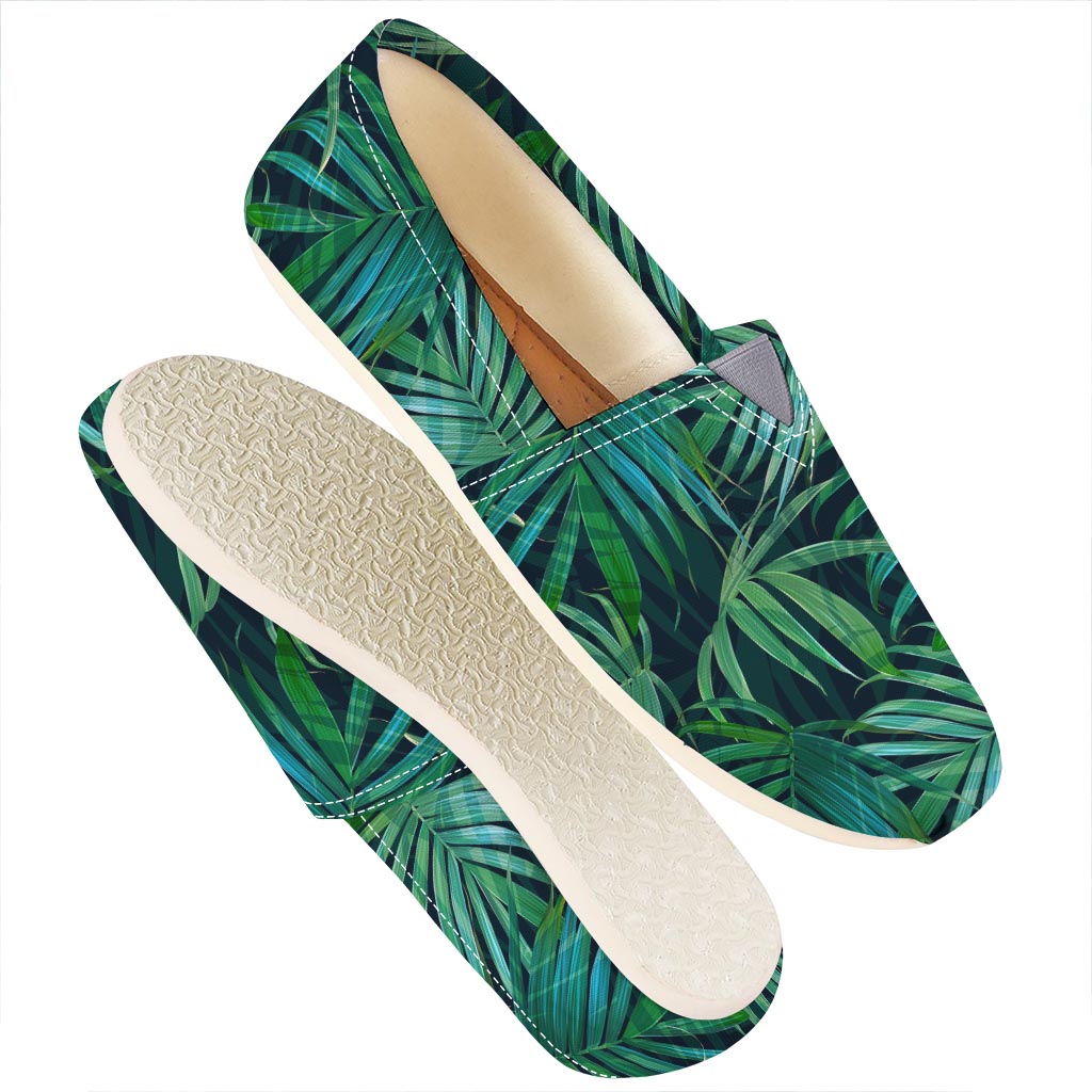 Dark Tropical Palm Leaves Pattern Print Casual Shoes