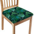 Dark Tropical Palm Leaves Pattern Print Chair Cushion Cover