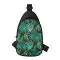 Dark Tropical Palm Leaves Pattern Print Sling Bag