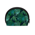 Dark Tropical Palm Leaves Pattern Print Coin Purse