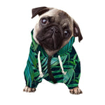 Dark Tropical Palm Leaves Pattern Print Dog Zip Up Hoodie