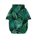 Dark Tropical Palm Leaves Pattern Print Dog Zip Up Hoodie