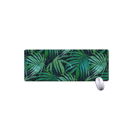 Dark Tropical Palm Leaves Pattern Print Extended Mouse Pad