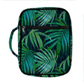 Dark Tropical Palm Leaves Pattern Print Front Pocket Bible Bag