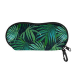Dark Tropical Palm Leaves Pattern Print Glasses Case