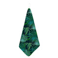 Dark Tropical Palm Leaves Pattern Print Hand Towel