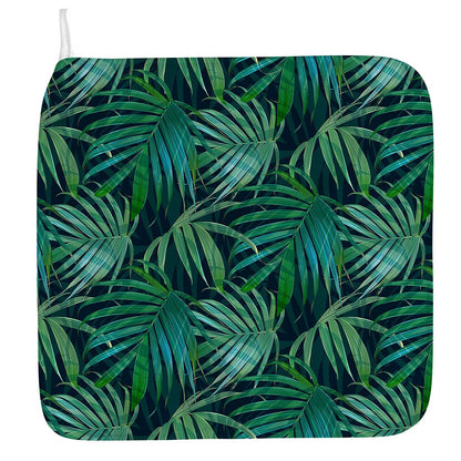 Dark Tropical Palm Leaves Pattern Print Hand Towel