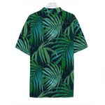 Dark Tropical Palm Leaves Pattern Print Hawaiian Shirt