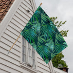 Dark Tropical Palm Leaves Pattern Print House Flag