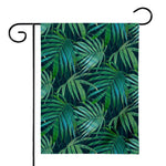 Dark Tropical Palm Leaves Pattern Print House Flag