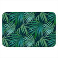 Dark Tropical Palm Leaves Pattern Print Indoor Door Mat