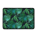 Dark Tropical Palm Leaves Pattern Print Kitchen Mat