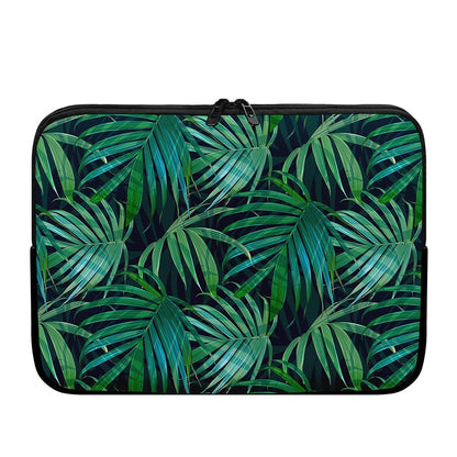 Dark Tropical Palm Leaves Pattern Print Laptop Sleeve
