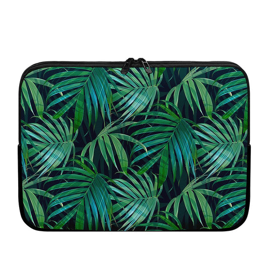 Dark Tropical Palm Leaves Pattern Print Laptop Sleeve