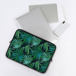 Dark Tropical Palm Leaves Pattern Print Laptop Sleeve