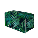 Dark Tropical Palm Leaves Pattern Print Leather Tissue Box Cover