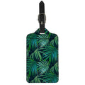 Dark Tropical Palm Leaves Pattern Print Luggage Tag