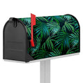 Dark Tropical Palm Leaves Pattern Print Mailbox Cover