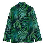 Dark Tropical Palm Leaves Pattern Print Men's Blazer