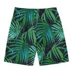 Dark Tropical Palm Leaves Pattern Print Men's Swim Trunks