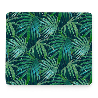 Dark Tropical Palm Leaves Pattern Print Mouse Pad