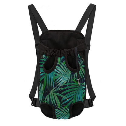 Dark Tropical Palm Leaves Pattern Print Pet Carrier Backpack