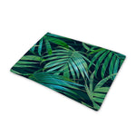 Dark Tropical Palm Leaves Pattern Print Pet Cooling Mat Cover