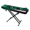 Dark Tropical Palm Leaves Pattern Print Piano Keyboard Cover