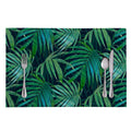 Dark Tropical Palm Leaves Pattern Print Placemat