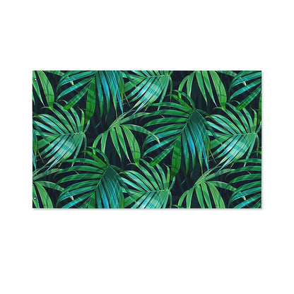 Dark Tropical Palm Leaves Pattern Print Polyester Flag