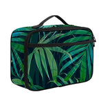 Dark Tropical Palm Leaves Pattern Print Portable Lunch Bag