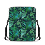 Dark Tropical Palm Leaves Pattern Print Rectangular Crossbody Bag