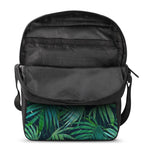 Dark Tropical Palm Leaves Pattern Print Rectangular Crossbody Bag