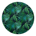 Dark Tropical Palm Leaves Pattern Print Round Blanket