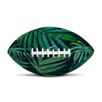 Dark Tropical Palm Leaves Pattern Print Rugby Ball