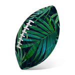 Dark Tropical Palm Leaves Pattern Print Rugby Ball