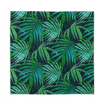 Dark Tropical Palm Leaves Pattern Print Silk Bandana