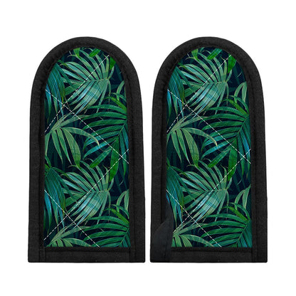 Dark Tropical Palm Leaves Pattern Print Skillet Handle Cover