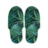 Dark Tropical Palm Leaves Pattern Print Slippers