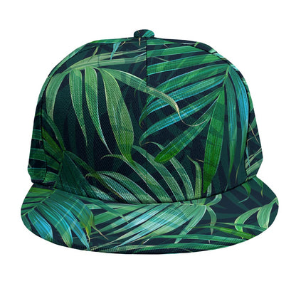 Dark Tropical Palm Leaves Pattern Print Snapback Cap