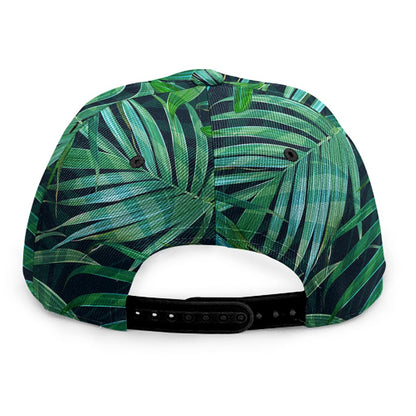 Dark Tropical Palm Leaves Pattern Print Snapback Cap