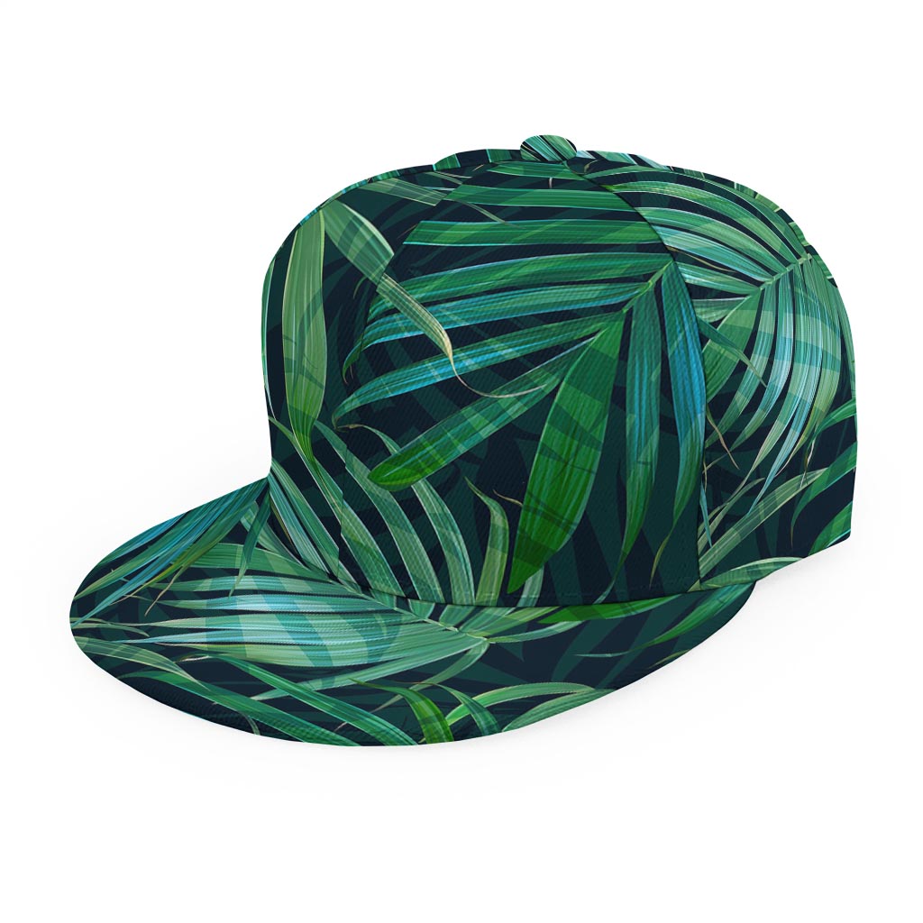 Dark Tropical Palm Leaves Pattern Print Snapback Cap