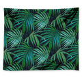 Dark Tropical Palm Leaves Pattern Print Tapestry