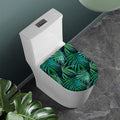Dark Tropical Palm Leaves Pattern Print Toilet Lid Cover