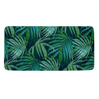 Dark Tropical Palm Leaves Pattern Print Towel