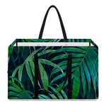 Dark Tropical Palm Leaves Pattern Print Utility Tote Bag