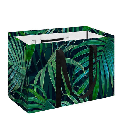 Dark Tropical Palm Leaves Pattern Print Utility Tote Bag